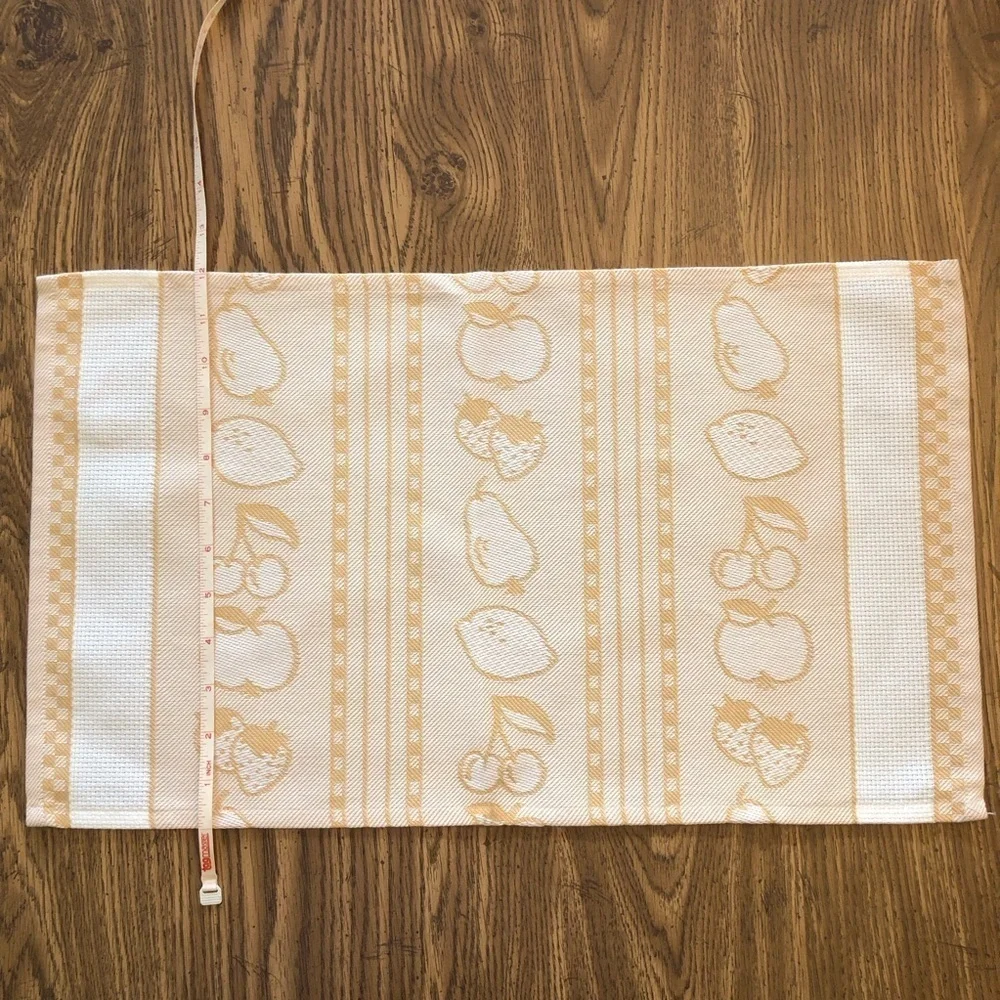Vintage Zweigart Germany Fruit Jacquard Cotton Placemats, Set of 2